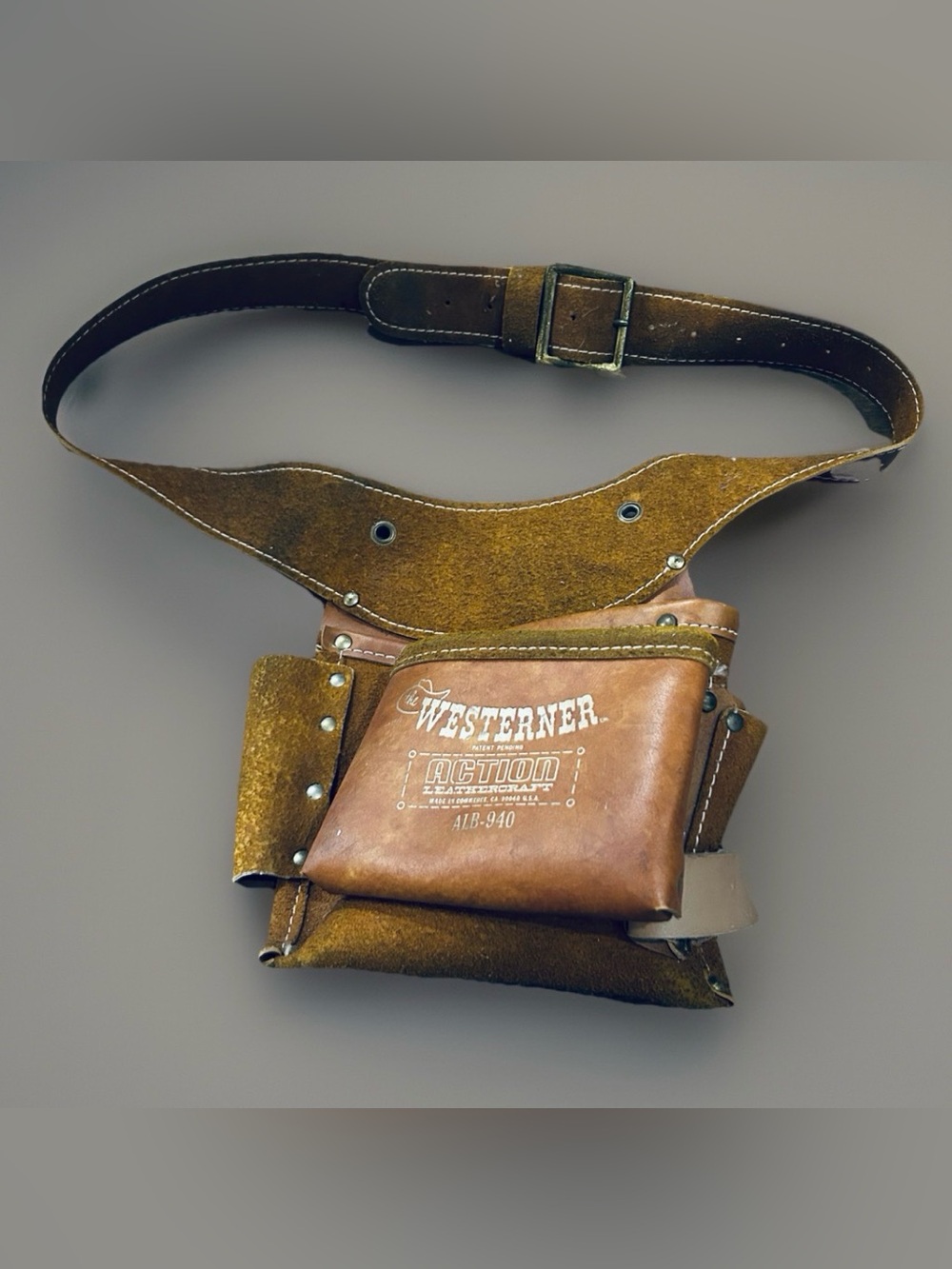 Vtg THE WESTERNER ALB 940 Action Leatherette Leather Tool Belt